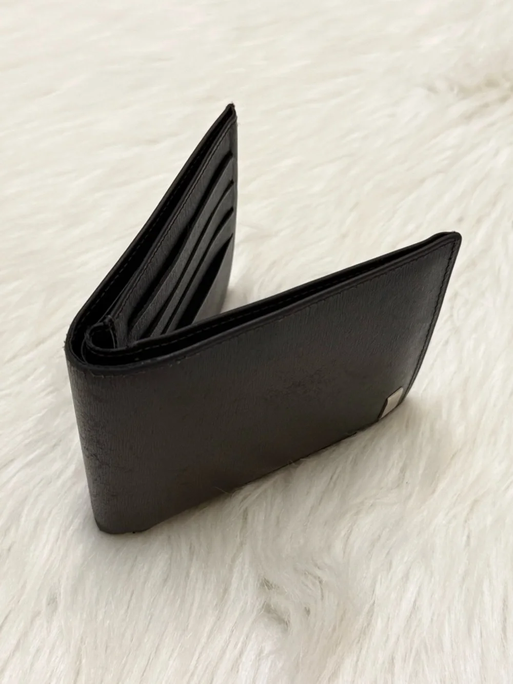 DUNHILL - BLACK SAFFIANO LEATHER MENS BIFOLD WALLET